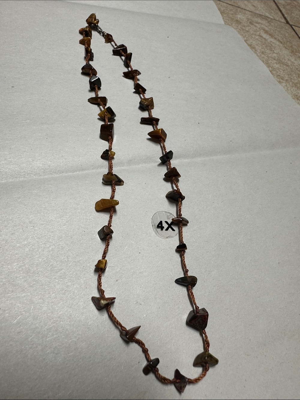 Brown Tiger Eye Chip Necklace - Women Jewelry Sterling silver 925